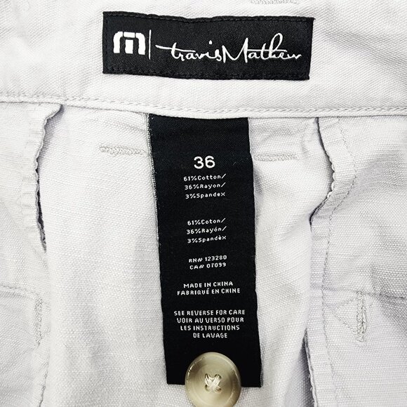 TravisMathew‎ Mens 36 Light Gray Casual Golf Shorts Cotton/Rayon/Spandex - Picture 3 of 5